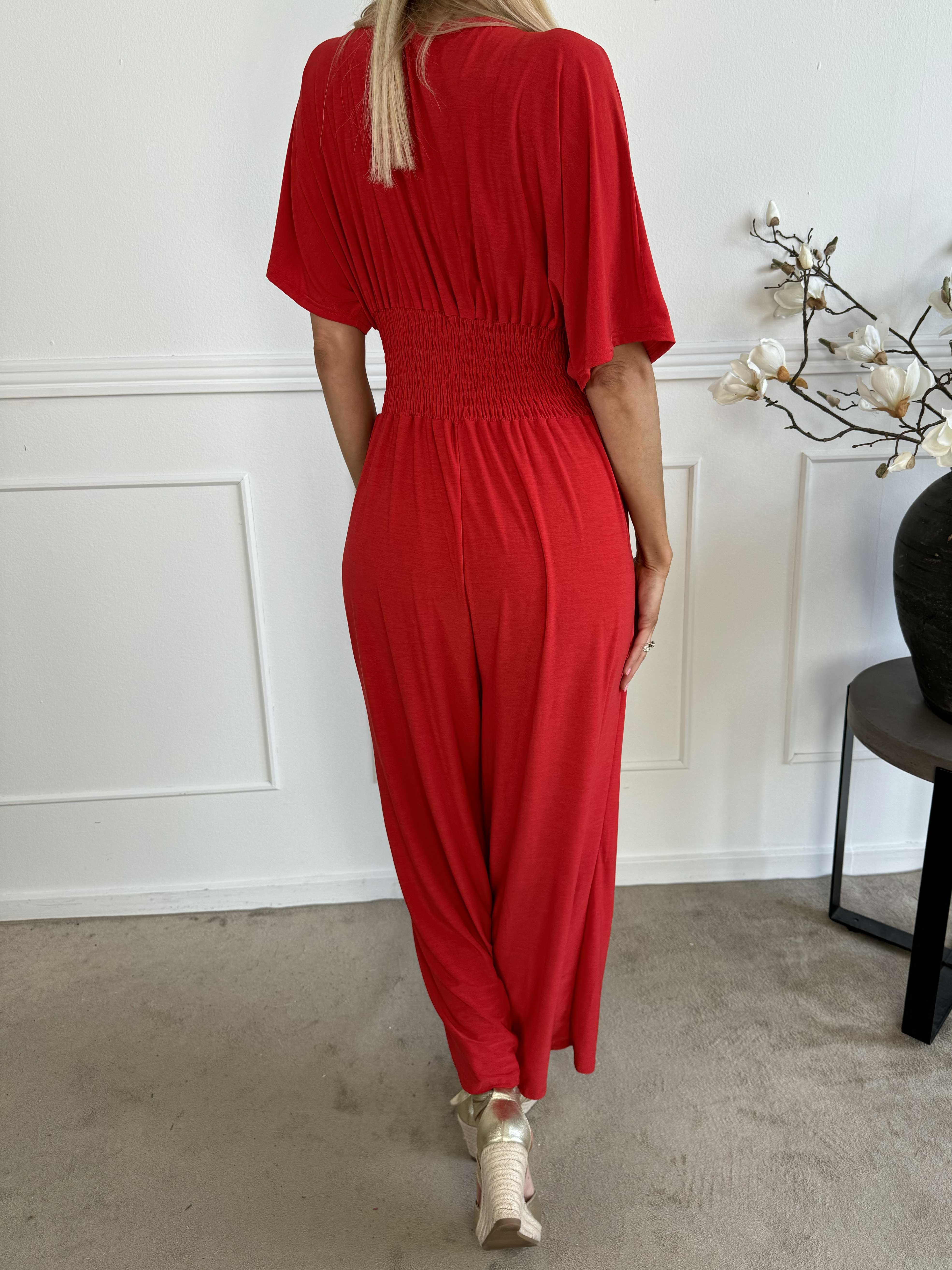 Pams Plain Jumpsuit - Elastisk ensfarvet buksedragt